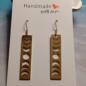 NWT HANDMADE MOON PHASE GOLD EARRINGS